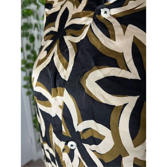 Zara Black Tan Regular Fit Floral Short Sleeves Hawaiian Shirt Size Small - Picture 5 of 5